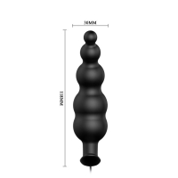 Черная анальная виброцепочка с пультом управления - 11,8 см.