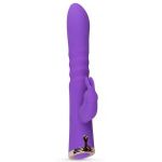 Фиолетовый вибратор-кролик The Queen Thrusting Vibrator - 29 см.