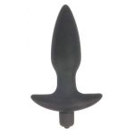 Черная коническая анальная вибровтулка Erokay - 11 см.
