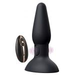 Черная анальная вибропробка с пульсацией в нижней части Thumping Anus Butt Plug - 15 см.