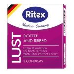 Рифленые презервативы RITEX LUST с пупырышками - 3 шт.