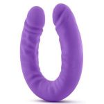 Фиолетовый двусторонний фаллоимитатор 18 inch Silicone Slim Double Dong  - 45,7 см.