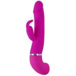 Лиловый вибратор-кролик с функцией сквирта Cumshot Rabbit Vibrator - 24 см.