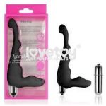 Черный вибратор 10 Speeds Silicone Vibrator - 19 см.