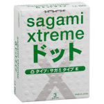 Презервативы Sagami Xtreme Type-E с точками - 3 шт.