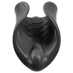 Чёрный мастурбатор Vibrating Silicone Stimulator с вибрацией