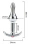 Металлическая анальная пробка-капля с розовым кристаллом - 8,8 см.