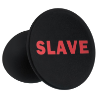 Черная анальная пробка для раба с надписью Slave Plug - 6,4 см.