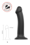 Черный фаллос на присоске Silicone Bendable Dildo L - 19 см.