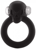 Чёрное виброкольцо Shadow Skull Cockring с черепом