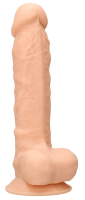 Телесный фаллоимитатор Silicone Dildo With Balls - 22,8 см.