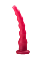Розовый удлинённый анальный стимулятор с шариками - 22 см.