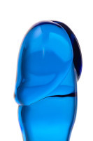 Синяя стеклянная анальная втулка - 13 см.