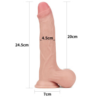 Телесный фаллоимитатор Sliding Skin Dual Layer Dong - 24,5 см.