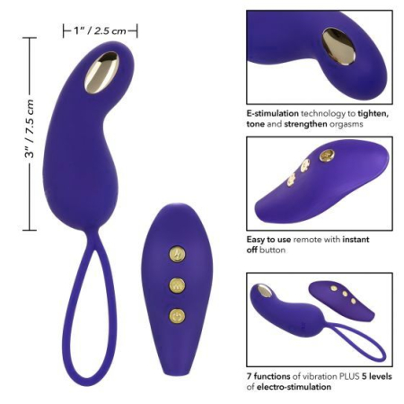 Фиолетовый вибротренажёр Кегеля с электростимуляцией Intimate E-Stimulator Remote Teaser