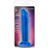 Синий анальный фаллоимитатор Sweet N Small 6 Inch Dildo With Suction Cup - 16,5 см.