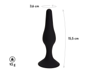 Черная анальная пробка Gravity - 15,5 см.