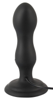 Черная анальная вибропробка с вращением Butt Plug - 13,6 см.
