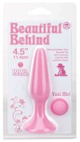 Розовая анальная пробка BEAUTIFUL BEHIND SILICONE BUTT PLUG - 11,4 см.