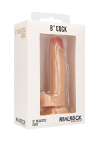 Телесный фаллоимитатор Realistic Cock 8  With Scrotum - 20 см.