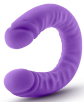 Фиолетовый двусторонний фаллоимитатор 18 inch Silicone Slim Double Dong  - 45,7 см.