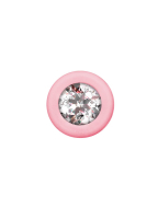 Розовая анальная цепочка с кристаллом Chummy - 16 см.