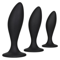 Набор из трех черных анальных пробок Silicone Anal Curve Kit