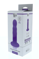 Фиолетовый фаллоимитатор-реалистик PREMIUM RIBBED DILDO - 18 см.