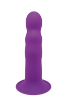 Фиолетовый фаллоимитатор-реалистик PREMIUM RIBBED DILDO - 18 см.