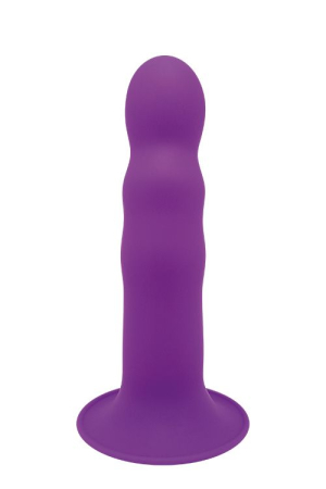 Фиолетовый фаллоимитатор-реалистик PREMIUM RIBBED DILDO - 18 см.