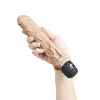 Телесный вибратор-реалистик 8  Girthy Realistic Vibrator - 24,5 см.