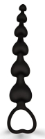 Черная силиконовая анальная елочка - 15 см.