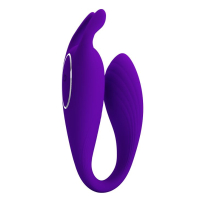Фиолетовый U-образный вибратор для пар Bill с пультом ДУ